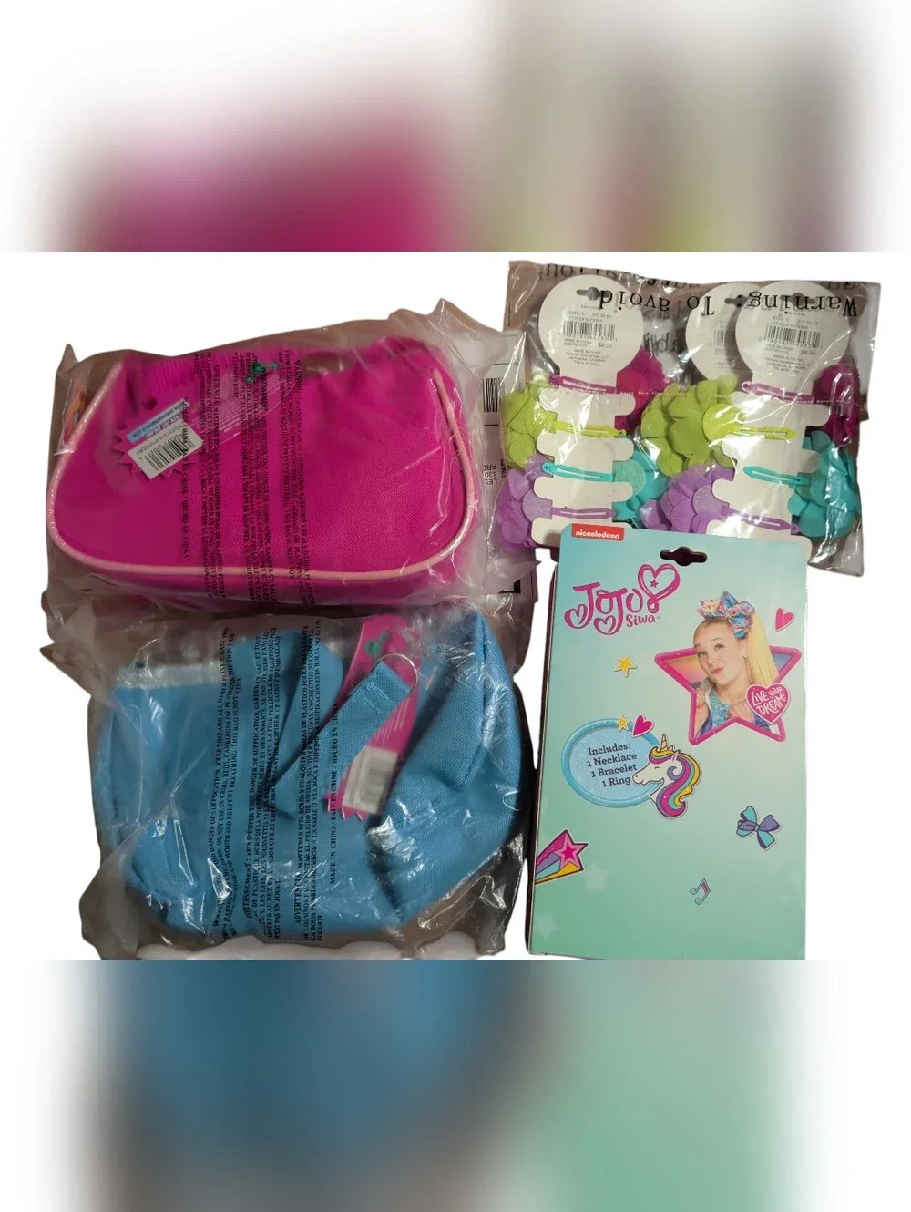 New Girls Bundle 2 Bags 1 Jewelry Set 3 Hair Clips